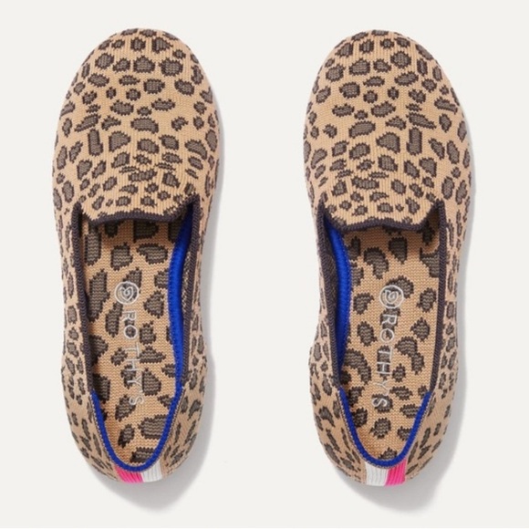 Rothy's Other - Rothy's Leopard Patterned Slip-Ons with Blue and Pink Accents